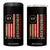 Trump 2025 4 in 1 Can Cooler Tumbler Unburdened By What Has Been American Flag TS09 One Size: 16 oz Black Print Your Wear