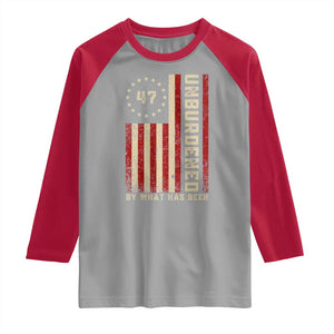 Trump 2025 Raglan Shirt Unburdened By What Has Been American Flag TS09 Sport Gray Red Print Your Wear