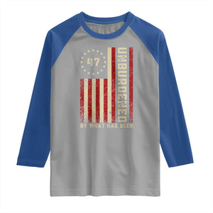 Trump 2025 Raglan Shirt Unburdened By What Has Been American Flag TS09 Sport Gray Royal Print Your Wear