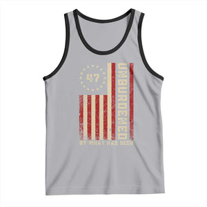Trump 2025 Tank Top Unburdened By What Has Been American Flag TS09 Athletic Heather Black Print Your Wear