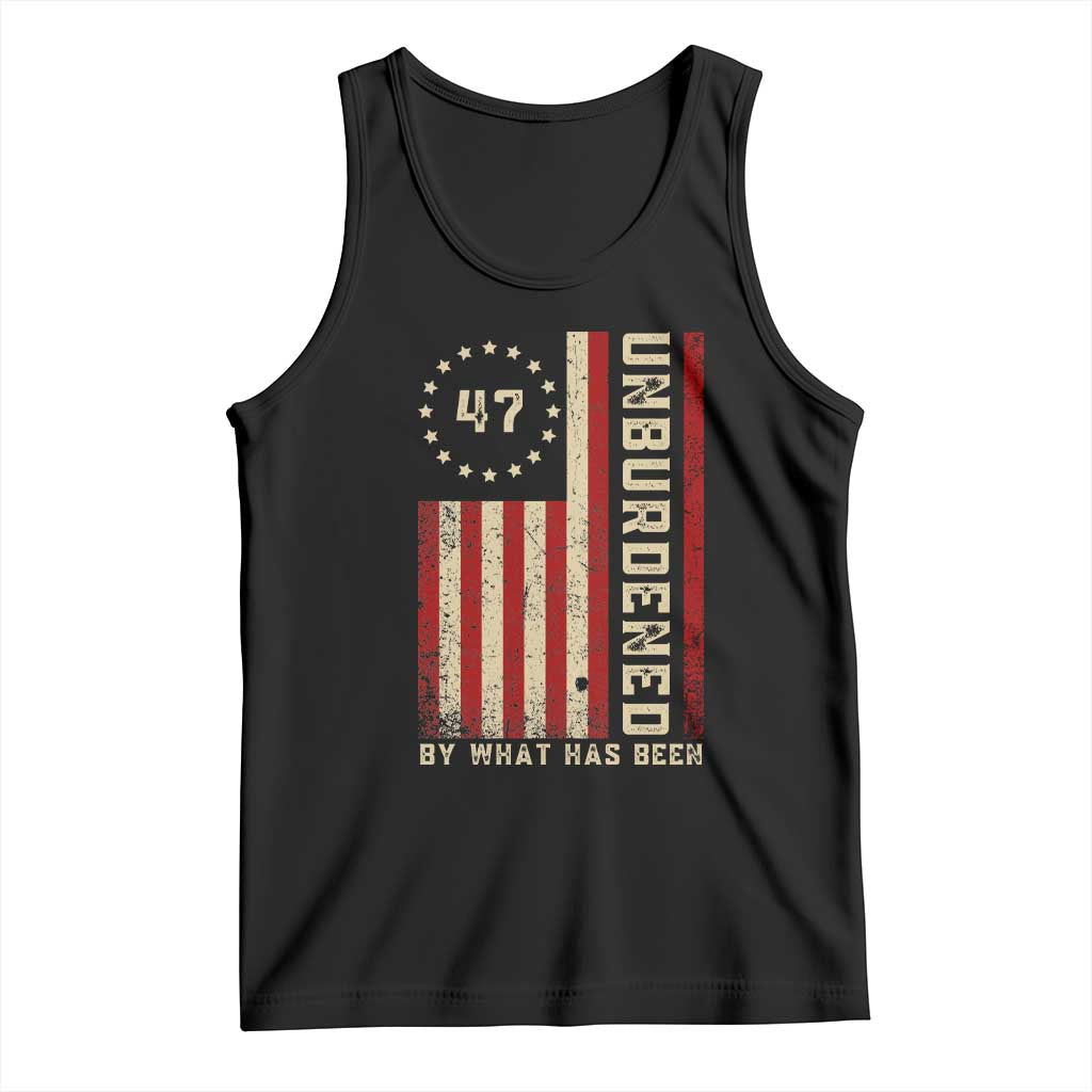 Trump 2025 Tank Top Unburdened By What Has Been American Flag TS09 Black Print Your Wear