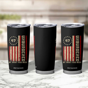 Trump 2025 Tumbler Cup Unburdened By What Has Been American Flag TS09 Print Your Wear