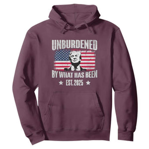 Trump 47 Hoodie Unburdened By What Has Been Est 2025 TS09 Maroon Print Your Wear