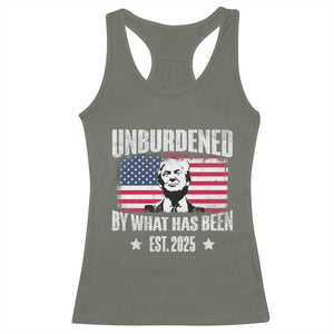 Trump 47 Racerback Tank Top Unburdened By What Has Been Est 2025 TS09 Military Green Print Your Wear
