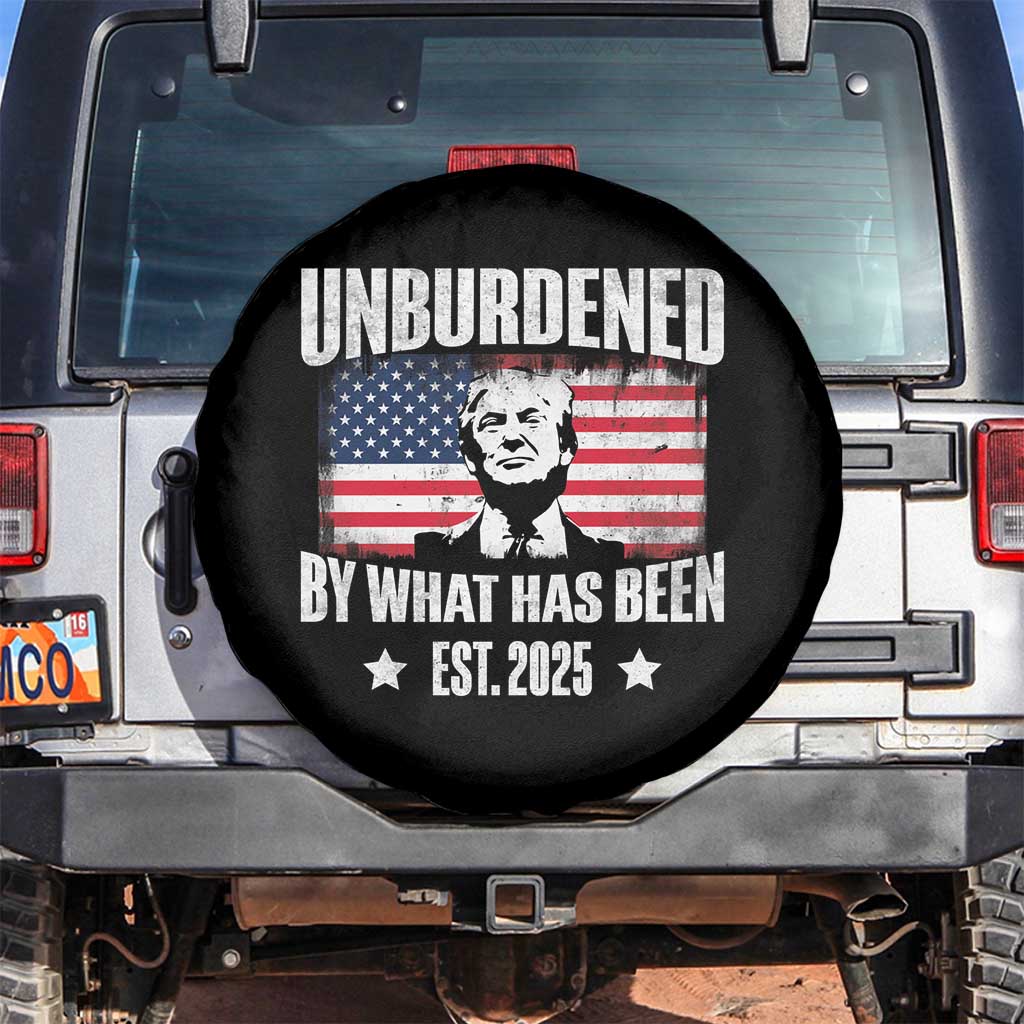 Trump 47 Spare Tire Cover Unburdened By What Has Been Est 2025 TS09 No hole Black Print Your Wear
