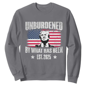 Trump 47 Sweatshirt Unburdened By What Has Been Est 2025 TS09 Charcoal Print Your Wear