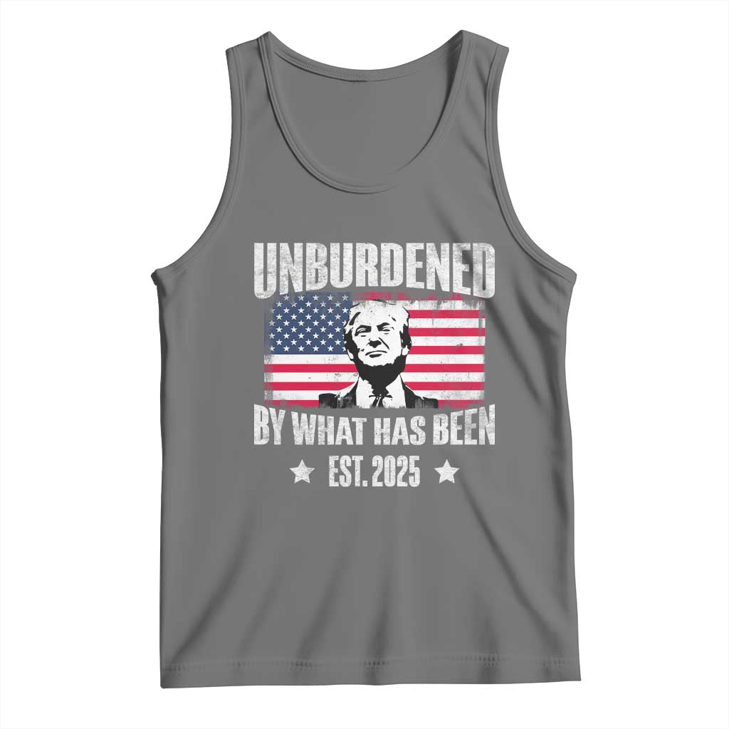 Trump 47 Tank Top Unburdened By What Has Been Est 2025 TS09 Black Heather Print Your Wear