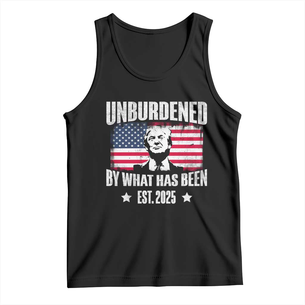Trump 47 Tank Top Unburdened By What Has Been Est 2025 TS09 Black Print Your Wear
