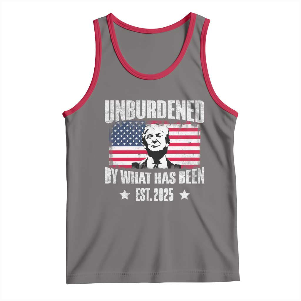 Trump 47 Tank Top Unburdened By What Has Been Est 2025 TS09 Deep Heather Red Print Your Wear