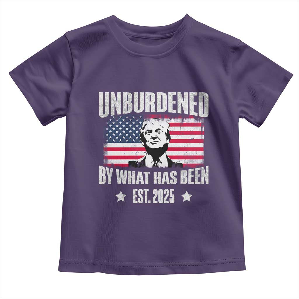 Trump 47 Toddler T Shirt Unburdened By What Has Been Est 2025 TS09 Purple Print Your Wear
