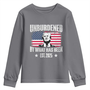 Trump 47 Youth Sweatshirt Unburdened By What Has Been Est 2025 TS09 Charcoal Print Your Wear