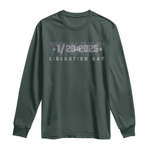 Trump Liberation Day Long Sleeve Shirt Inauguration Day January 20th 2025 TS09 Dark Forest Green Print Your Wear