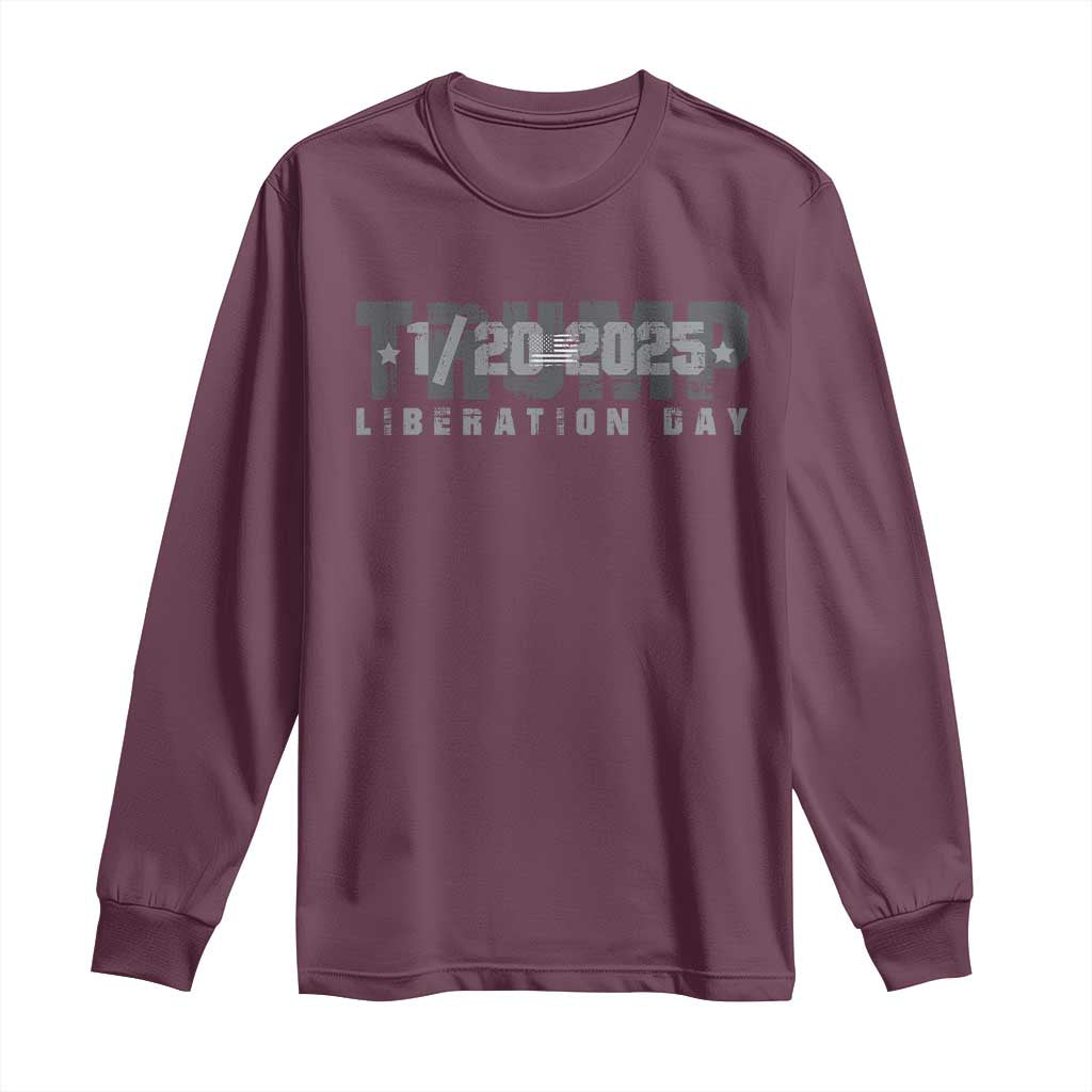 Trump Liberation Day Long Sleeve Shirt Inauguration Day January 20th 2025 TS09 Maroon Print Your Wear