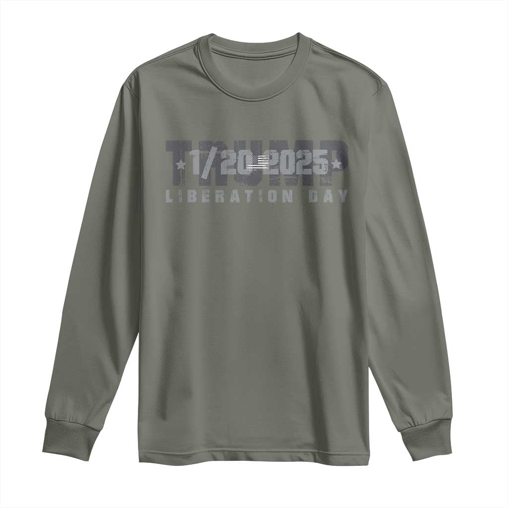 Trump Liberation Day Long Sleeve Shirt Inauguration Day January 20th 2025 TS09 Military Green Print Your Wear