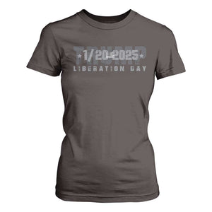 Trump Liberation Day T Shirt For Women Inauguration Day January 20th 2025 TS09 Dark Chocolate Print Your Wear