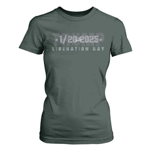 Trump Liberation Day T Shirt For Women Inauguration Day January 20th 2025 TS09 Dark Forest Green Print Your Wear