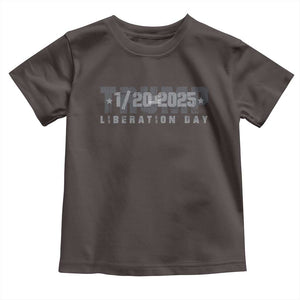 Trump Liberation Day Toddler T Shirt Inauguration Day January 20th 2025 TS09 Dark Chocolate Print Your Wear