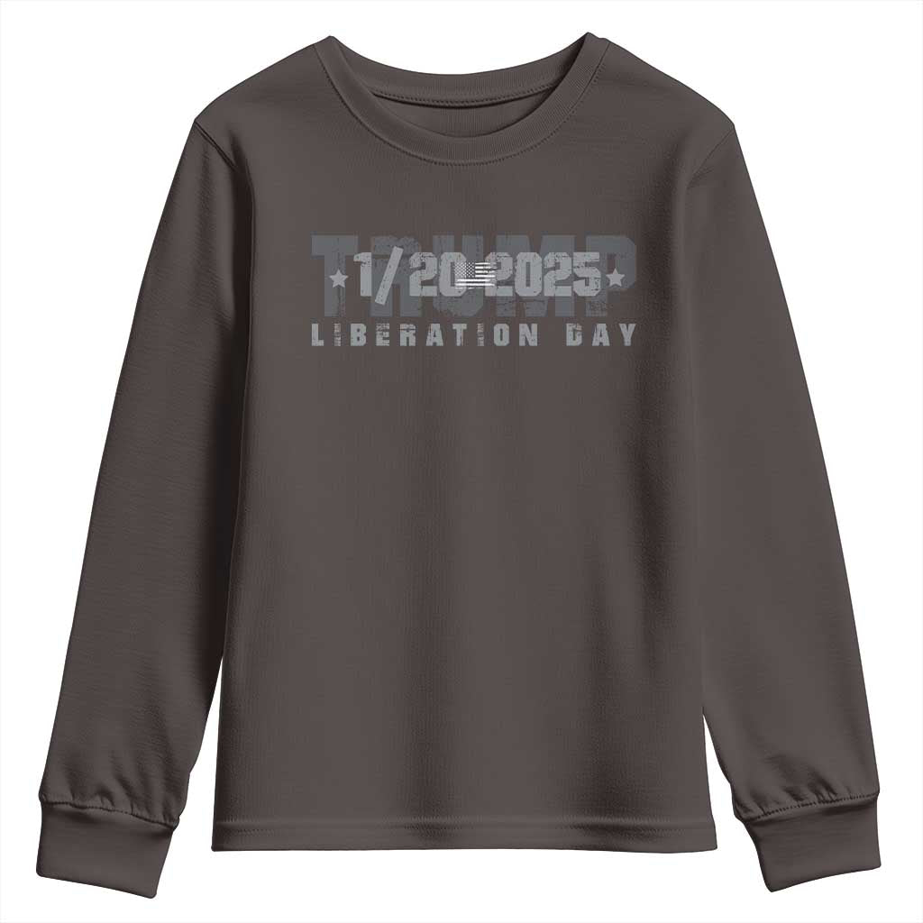 Trump Liberation Day Youth Sweatshirt Inauguration Day January 20th 2025 TS09 Dark Chocolate Print Your Wear
