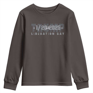 Trump Liberation Day Youth Sweatshirt Inauguration Day January 20th 2025 TS09 Dark Chocolate Print Your Wear