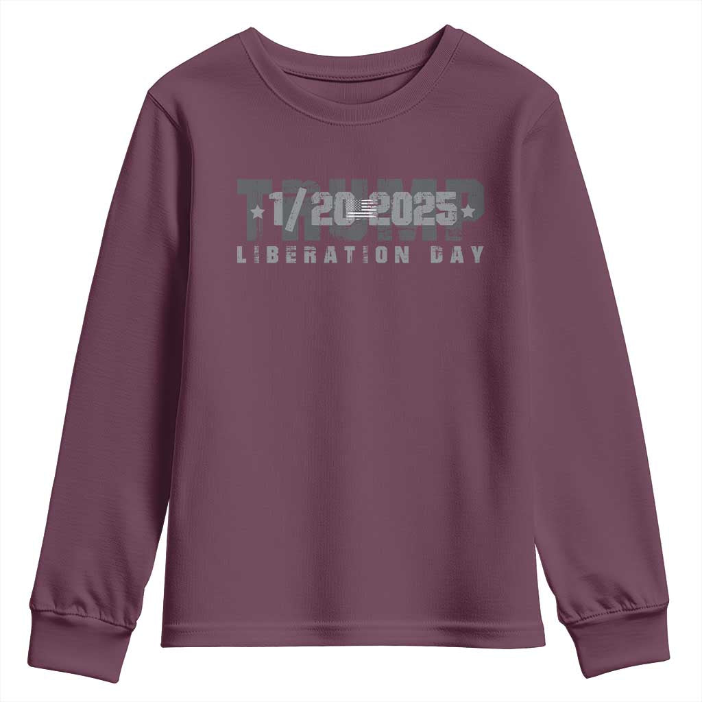 Trump Liberation Day Youth Sweatshirt Inauguration Day January 20th 2025 TS09 Maroon Print Your Wear