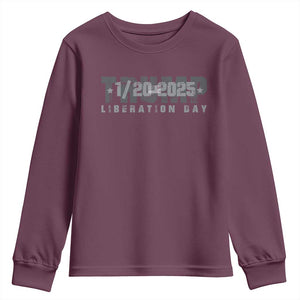 Trump Liberation Day Youth Sweatshirt Inauguration Day January 20th 2025 TS09 Maroon Print Your Wear