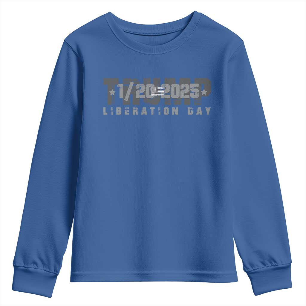 Trump Liberation Day Youth Sweatshirt Inauguration Day January 20th 2025 TS09 Royal Blue Print Your Wear