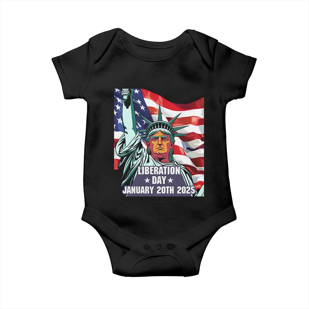 Trump Liberation Day Baby Onesie Statue Of Liberty January 20th 2025 TS09 Black Print Your Wear