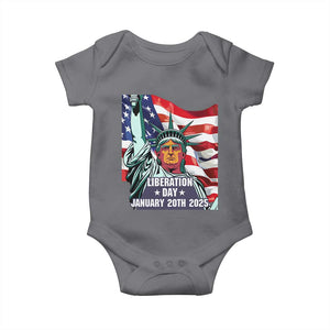 Trump Liberation Day Baby Onesie Statue Of Liberty January 20th 2025 TS09 Charcoal Print Your Wear