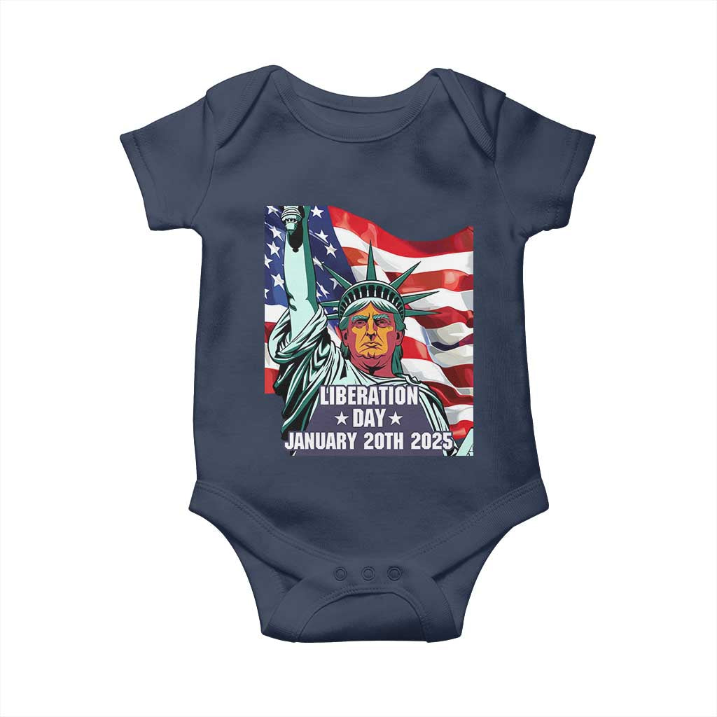 Trump Liberation Day Baby Onesie Statue Of Liberty January 20th 2025 TS09 Navy Print Your Wear