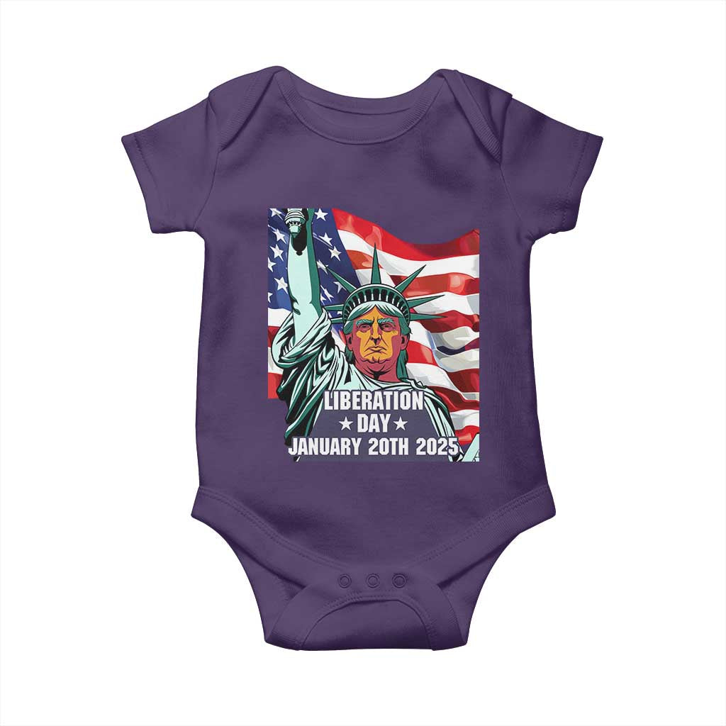 Trump Liberation Day Baby Onesie Statue Of Liberty January 20th 2025 TS09 Purple Print Your Wear
