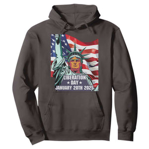Trump Liberation Day Hoodie Statue Of Liberty January 20th 2025 TS09 Dark Chocolate Print Your Wear