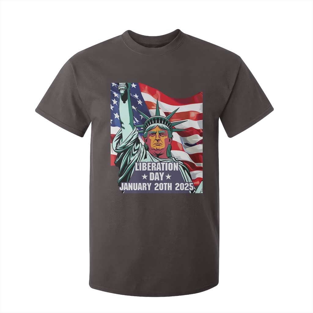 Trump Liberation Day T Shirt For Kid Statue Of Liberty January 20th 2025 TS09 Dark Chocolate Print Your Wear