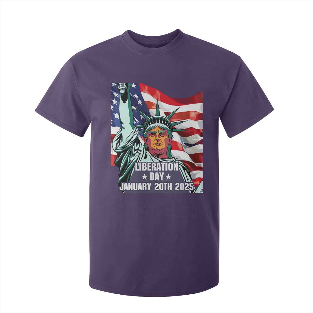 Trump Liberation Day T Shirt For Kid Statue Of Liberty January 20th 2025 TS09 Purple Print Your Wear