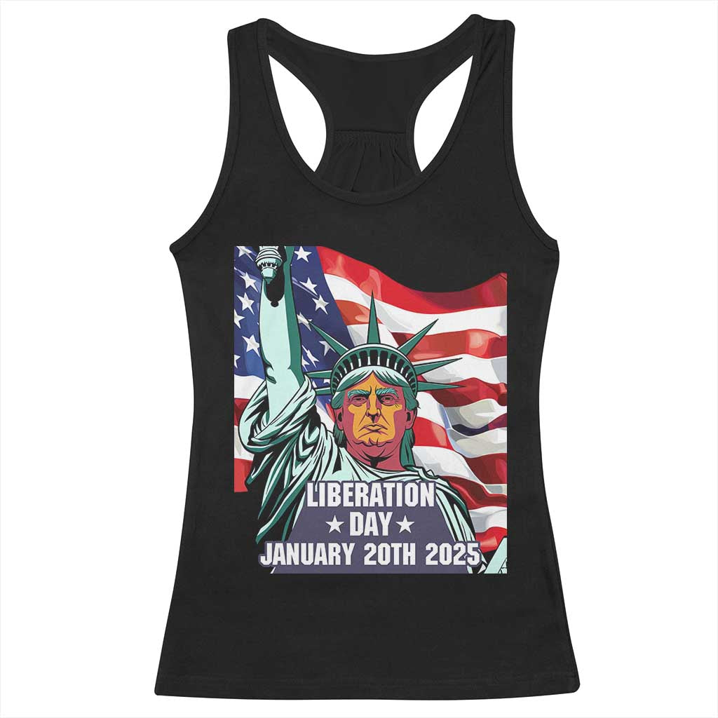 Trump Liberation Day Racerback Tank Top Statue Of Liberty January 20th 2025 TS09 Black Print Your Wear