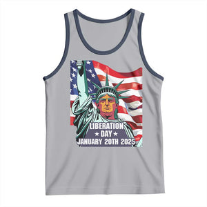 Trump Liberation Day Tank Top Statue Of Liberty January 20th 2025 TS09 Athletic Heather Navy Print Your Wear