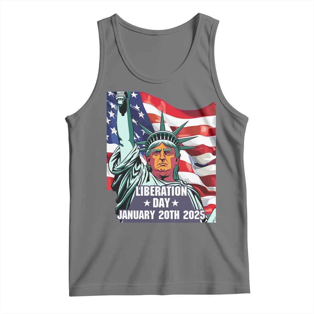 Trump Liberation Day Tank Top Statue Of Liberty January 20th 2025 TS09 Black Heather Print Your Wear