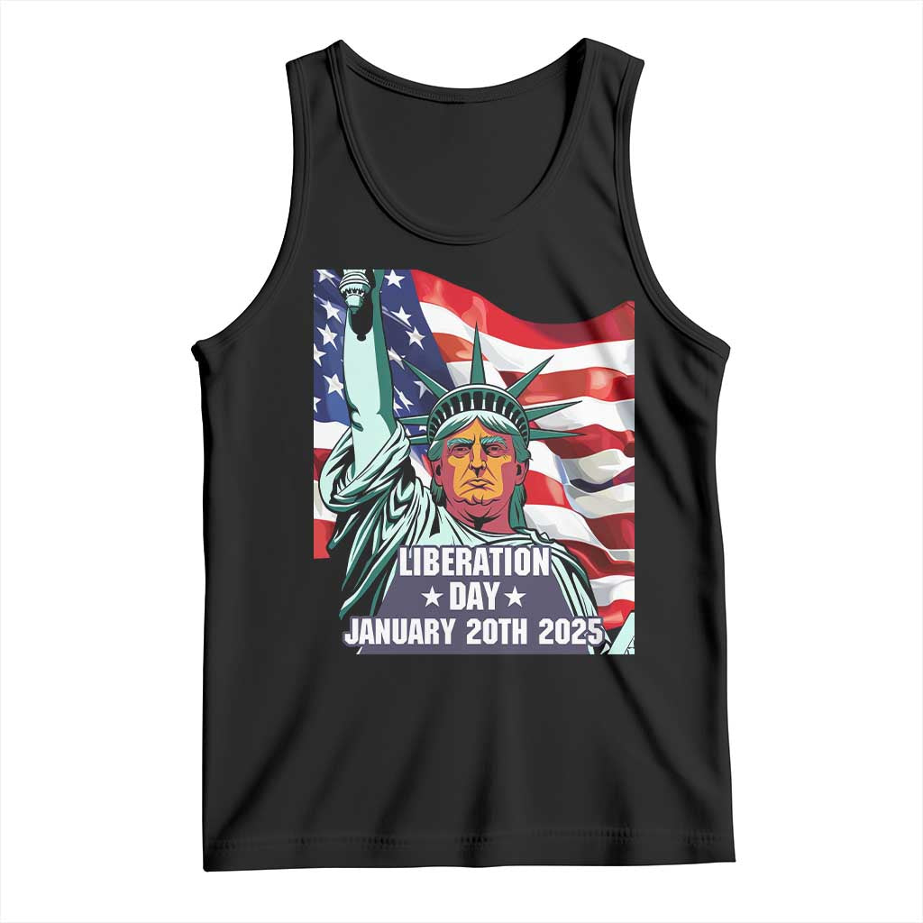 Trump Liberation Day Tank Top Statue Of Liberty January 20th 2025 TS09 Black Print Your Wear