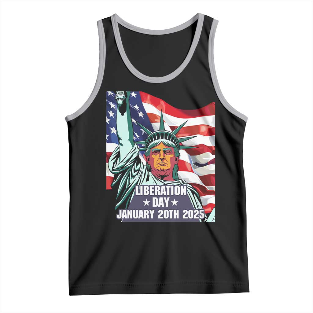 Trump Liberation Day Tank Top Statue Of Liberty January 20th 2025 TS09 Black Athletic Heather Print Your Wear