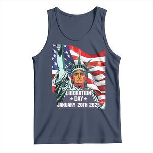 Trump Liberation Day Tank Top Statue Of Liberty January 20th 2025 TS09 Navy Print Your Wear
