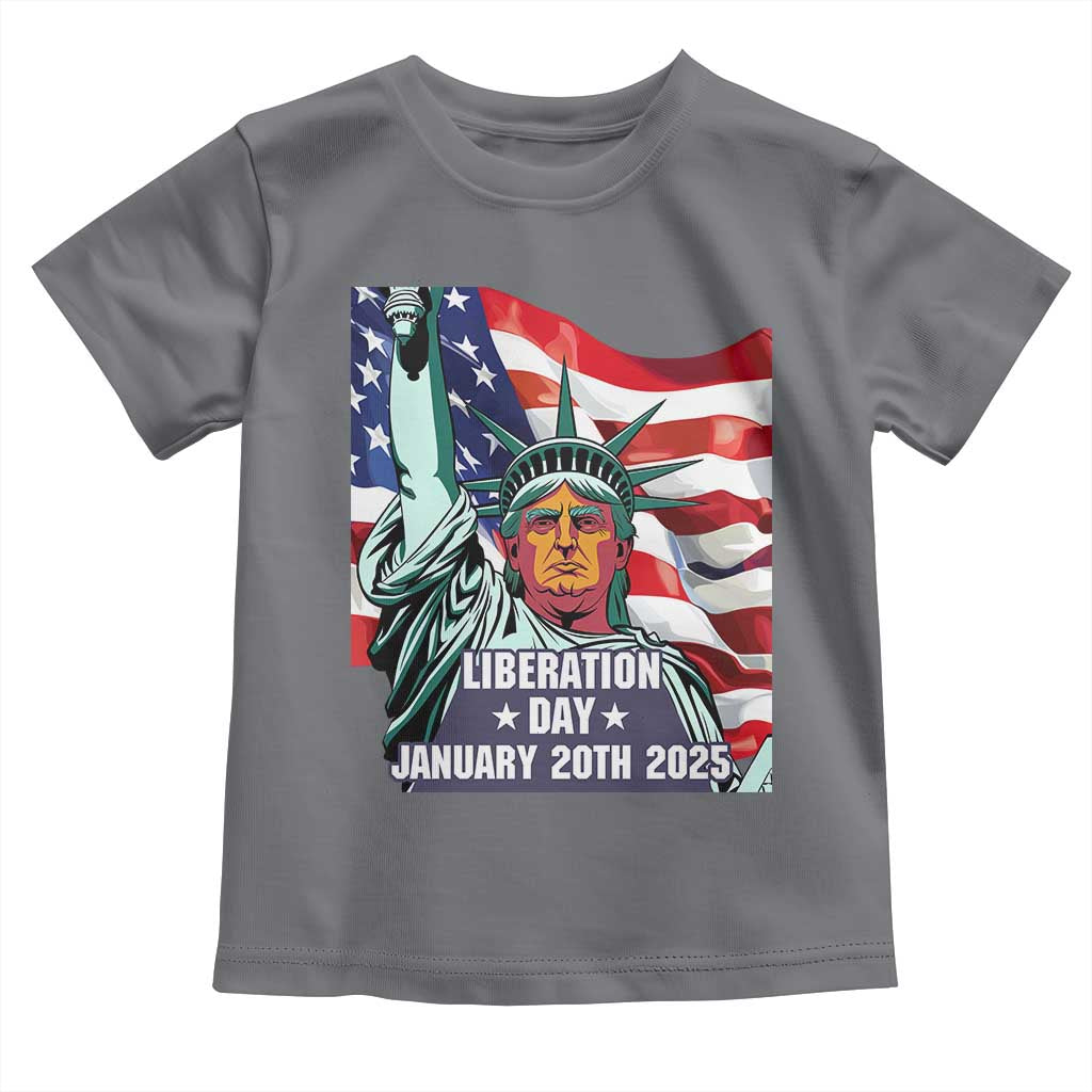 Trump Liberation Day Toddler T Shirt Statue Of Liberty January 20th 2025 TS09 Charcoal Print Your Wear