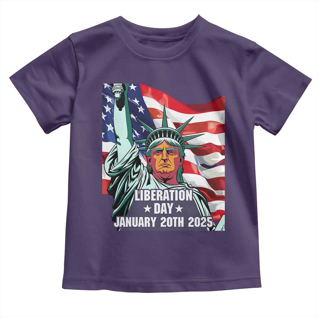 Trump Liberation Day Toddler T Shirt Statue Of Liberty January 20th 2025 TS09 Purple Print Your Wear