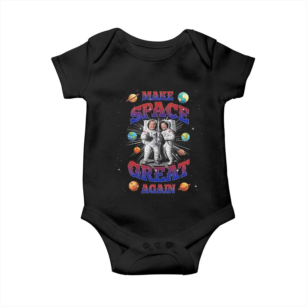 Funny Trump Elon Musk Baby Onesie Make Space Great Again TS09 Black Print Your Wear
