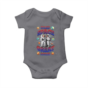 Funny Trump Elon Musk Baby Onesie Make Space Great Again TS09 Charcoal Print Your Wear