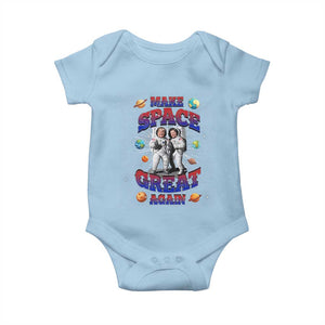 Funny Trump Elon Musk Baby Onesie Make Space Great Again TS09 Light Blue Print Your Wear