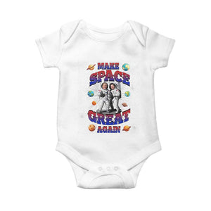 Funny Trump Elon Musk Baby Onesie Make Space Great Again TS09 White Print Your Wear