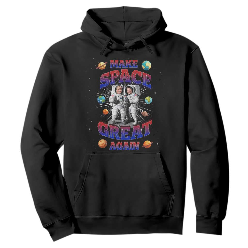Funny Trump Elon Musk Hoodie Make Space Great Again TS09 Black Print Your Wear