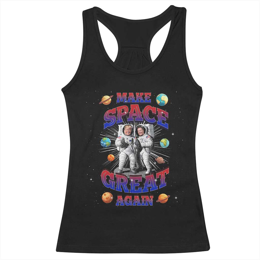 Funny Trump Elon Musk Racerback Tank Top Make Space Great Again TS09 Black Print Your Wear