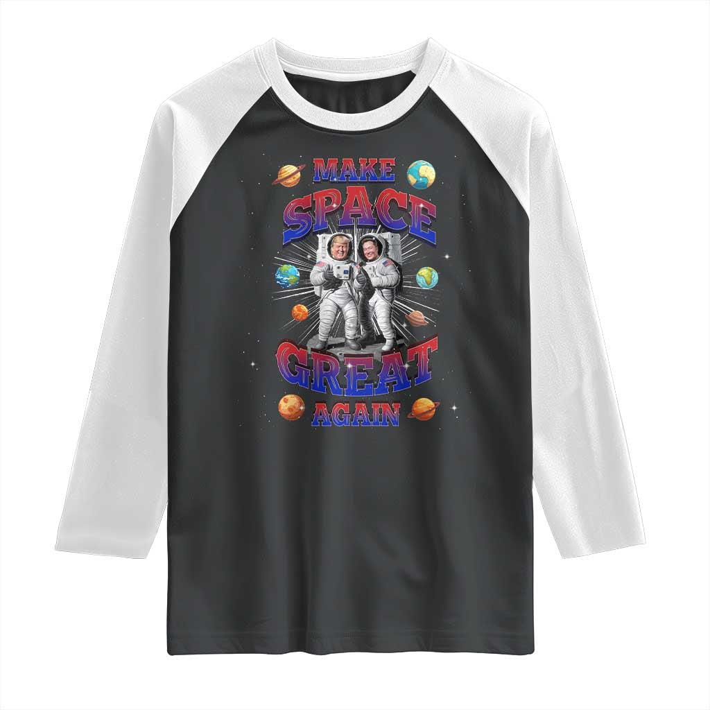 Funny Trump Elon Musk Raglan Shirt Make Space Great Again TS09 Black White Print Your Wear