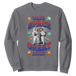 Funny Trump Elon Musk Sweatshirt Make Space Great Again TS09 Charcoal Print Your Wear