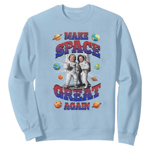Funny Trump Elon Musk Sweatshirt Make Space Great Again TS09 Light Blue Print Your Wear